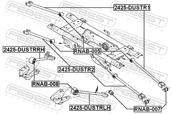 Control/Trailing Arm, wheel suspension 2425-DUSTRRH