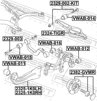Mounting, control/trailing arm VWAB-016