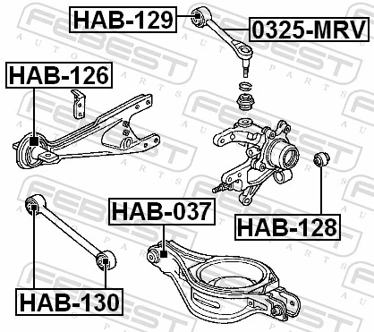 Mounting, control/trailing arm HAB-130