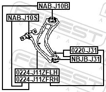 Control/Trailing Arm, wheel suspension 0224-J11ZFRH