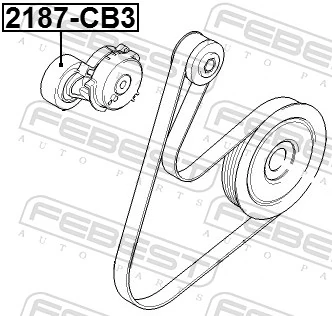 Tensioner Pulley, V-ribbed belt 2187-CB3