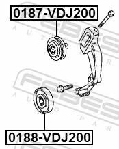 Tensioner Pulley, V-ribbed belt 0187-VDJ200