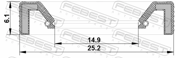 FEBEST 95KAY-16250609X Oil Seal, manual transmission