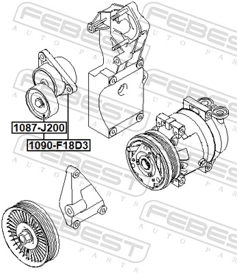 Tensor de correa, correa poli V 1090-F18D3