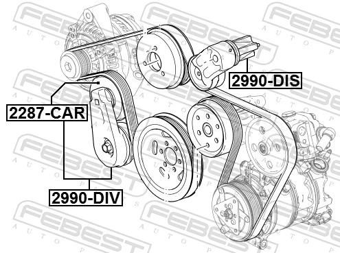 Belt Tensioner, V-ribbed belt 2990-DIS