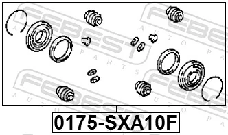 FEBEST 0175-SXA10F Repair Kit, brake caliper