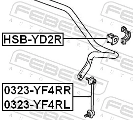 FEBEST HSB-YD2R Mounting, stabiliser bar