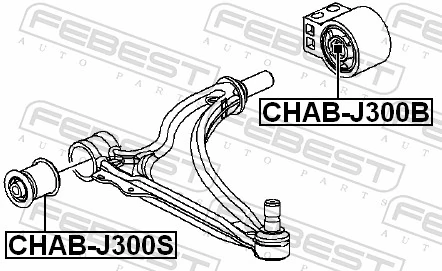 Mounting, control/trailing arm CHAB-J300S