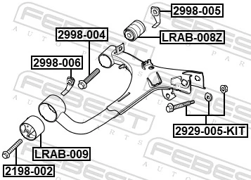 Bolt, control arm 2198-002
