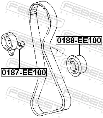 FEBEST 0188-EE100 Deflection Pulley/Guide Pulley, timing belt