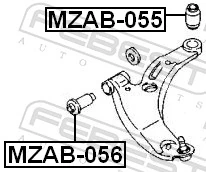 Mounting, control/trailing arm MZAB-055