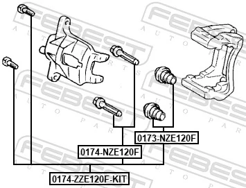 Guide Bolt, brake caliper 0174-ZZE120F-KIT