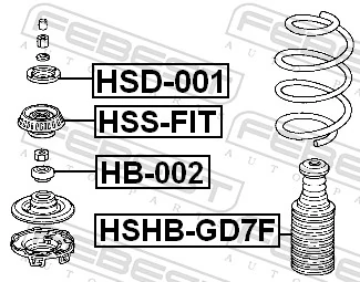 FEBEST HSHB-GD7F Protective Cap/Bellow, shock absorber