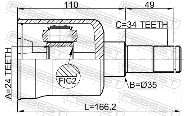 FEBEST 2211-CARLH Joint Kit, drive shaft