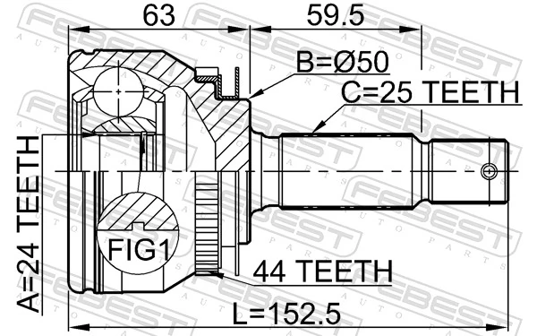 Joint Kit, drive shaft 2210-CER20A44