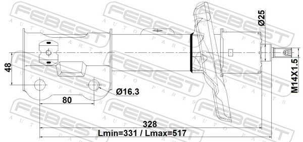 FEBEST 12110-023FR Shock Absorber