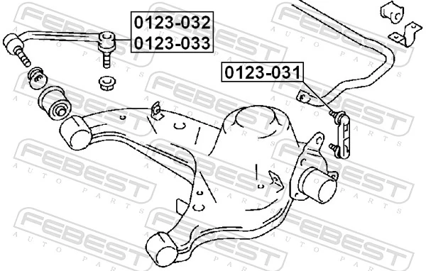 FEBEST 0123-031 Link/Coupling Rod, stabiliser bar