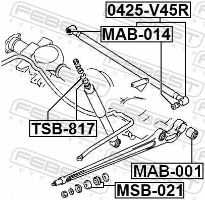 Mounting, control/trailing arm MAB-014