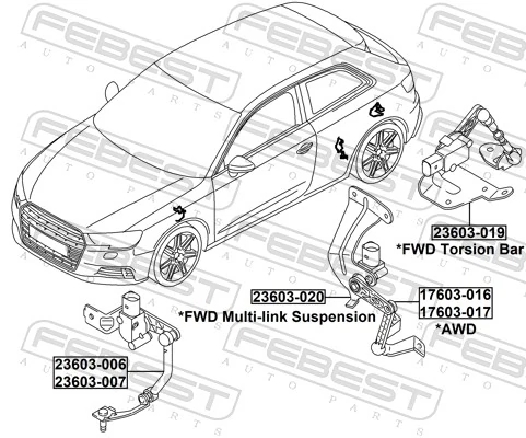 Sensor, headlight levelling 23603-006