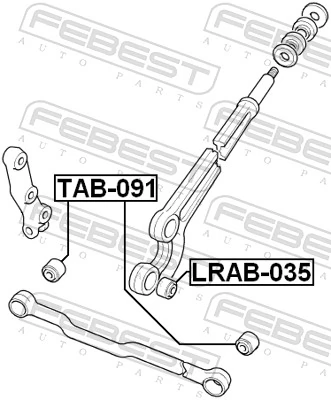 FEBEST LRAB-035 Mounting, control/trailing arm