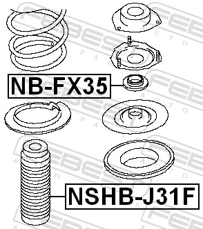 FEBEST NB-FX35 Rolling Bearing, suspension strut support mount