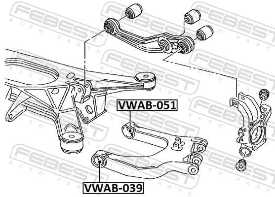 FEBEST VWAB-051 Mounting, control/trailing arm