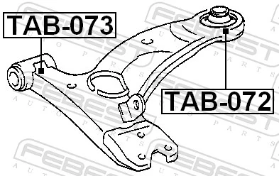 Mounting, control/trailing arm TAB-072