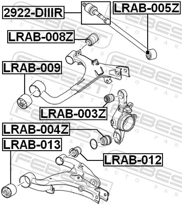 Mounting, control/trailing arm LRAB-008Z