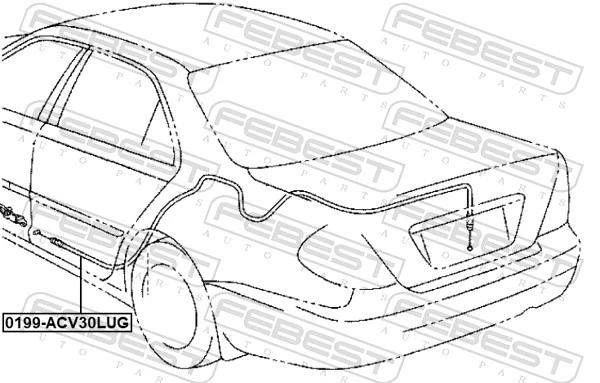FEBEST 0199-ACV30LUG Cable Repair Kit, tailgate