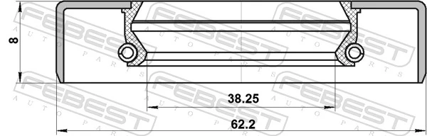 FEBEST 95GBY-40620808C Shaft Seal, drive shaft