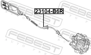 FEBEST 23104-B6R Cable Pull, door release