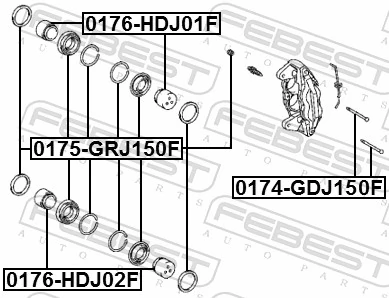 Piston, brake caliper 0176-HDJ01F