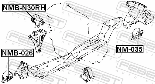 FEBEST NMB-N30RH Mounting, engine