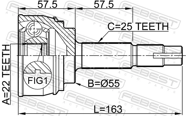 Joint Kit, drive shaft 0210-060