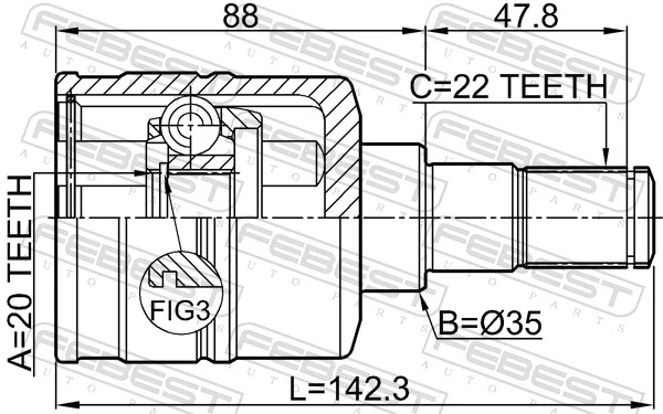 Joint Kit, drive shaft 0711-RM413LH