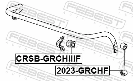 FEBEST CRSB-GRCHIIIF Mounting, stabiliser bar