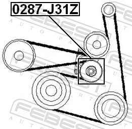 Tensioner Pulley, V-ribbed belt 0287-J31Z