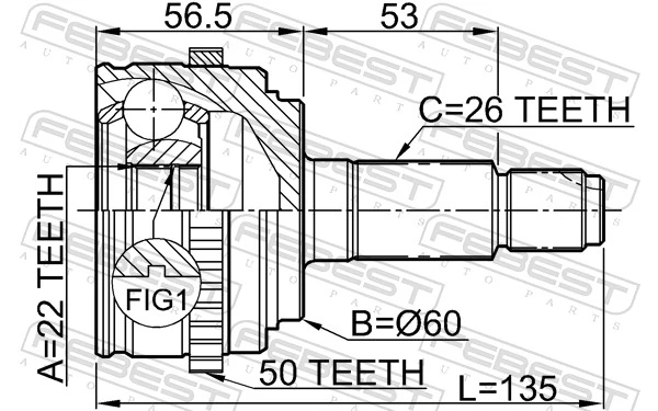 FEBEST 0310-EUA50 Joint Kit, drive shaft