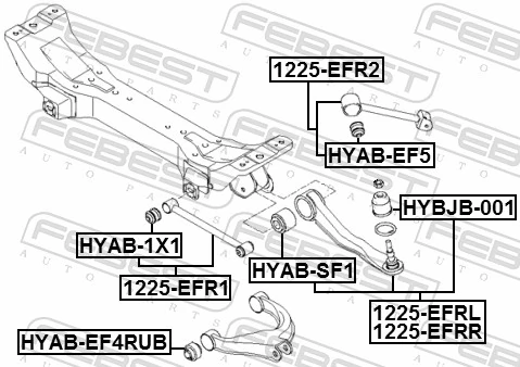 Mounting, control/trailing arm HYAB-EF4RUB