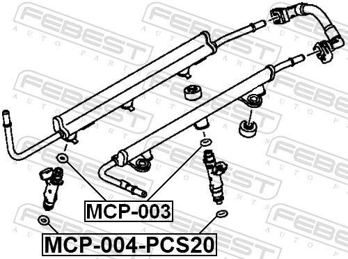 FEBEST MCP-004-PCS20 Seal Ring, injector