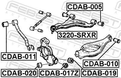 FEBEST CDAB-019 Mounting, control/trailing arm