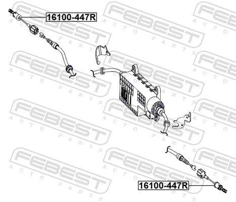 FEBEST 16100-447R Cable Pull, parking brake