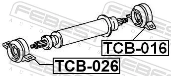 FEBEST TCB-026 Bearing, propshaft centre bearing