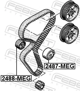Tensioner Pulley, timing belt 2487-MEG
