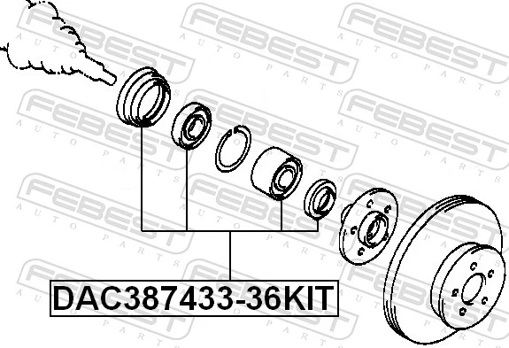 FEBEST DAC387433-36KIT Wheel Bearing Kit