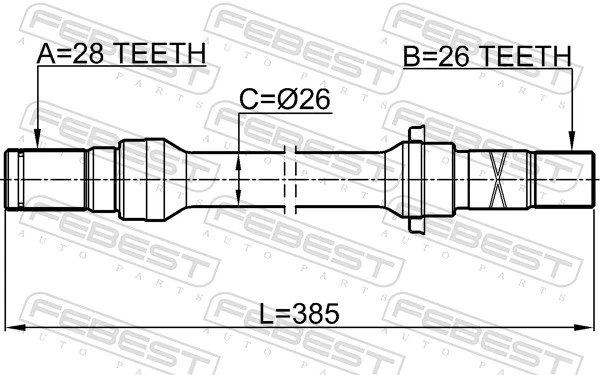 FEBEST 0512-626GFRH Drive Shaft