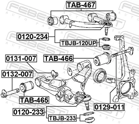 Repair kit, supporting/ball joint TBJB-233