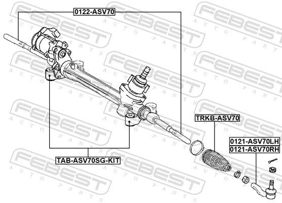 FEBEST TAB-ASV70SG-KIT Mounting, steering gear