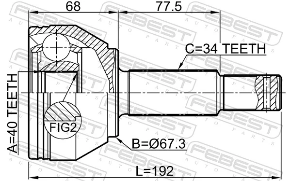 FEBEST 0210-Z62R Joint Kit, drive shaft
