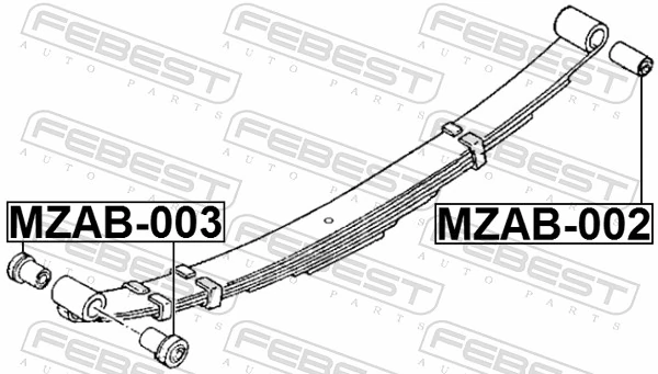 FEBEST MZAB-002 Mounting, control/trailing arm